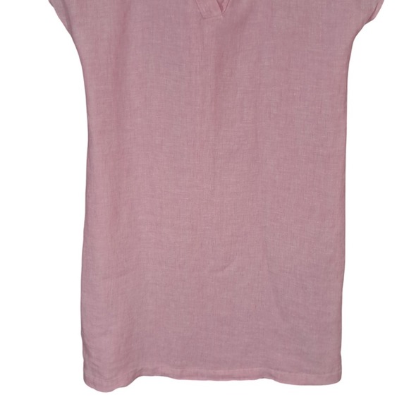 Pure‎ Navy Linen Dress Womens Medium Pink Lightweight Knew High Gauze Coastal - Picture 5 of 11